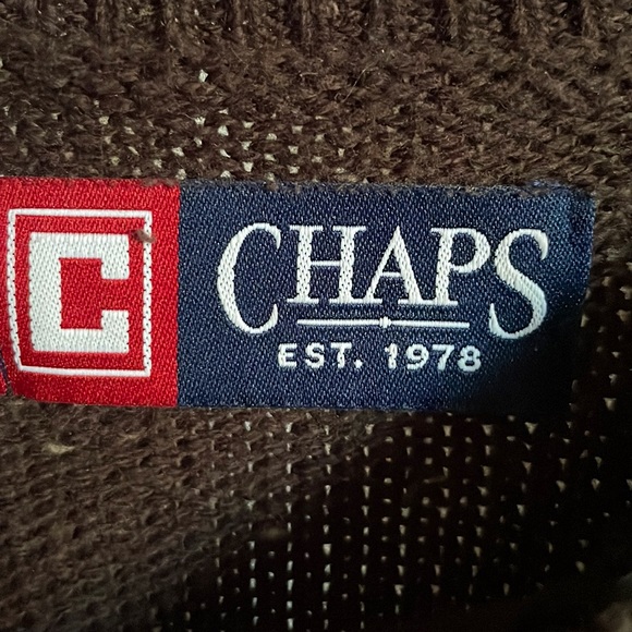 Chaps Knit Sweater - Color: Chocolate Brown, Size: XXL - Picture 3 of 9